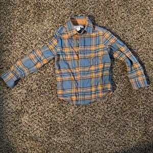 Worn once! Tommy Bahama Blue and Orange Plaid Kids Button Down Shirt 4T